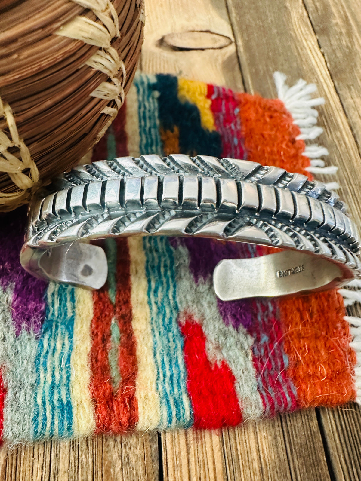 Handcrafted Old Pawn Sterling Silver Cuff Bracelet