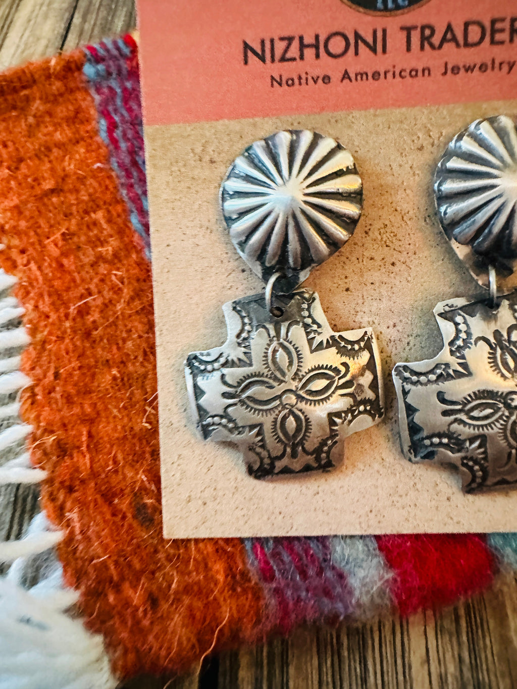 Handcrafted Sterling Silver Concho Dangle Earrings