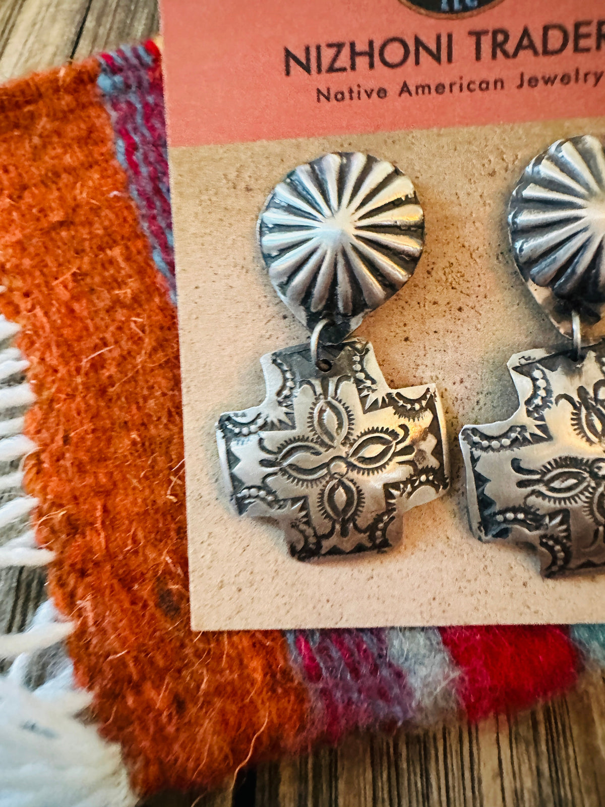 Handcrafted Sterling Silver Concho Dangle Earrings