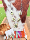Handcrafted Palomino Turquoise & Sterling Silver Necklace and Earring Set by Charles Johnson