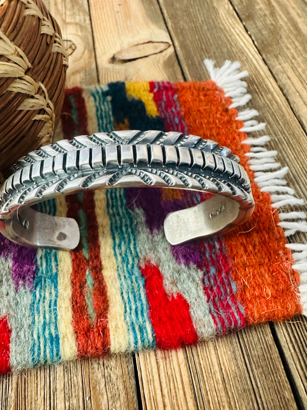 Handcrafted Old Pawn Sterling Silver Cuff Bracelet