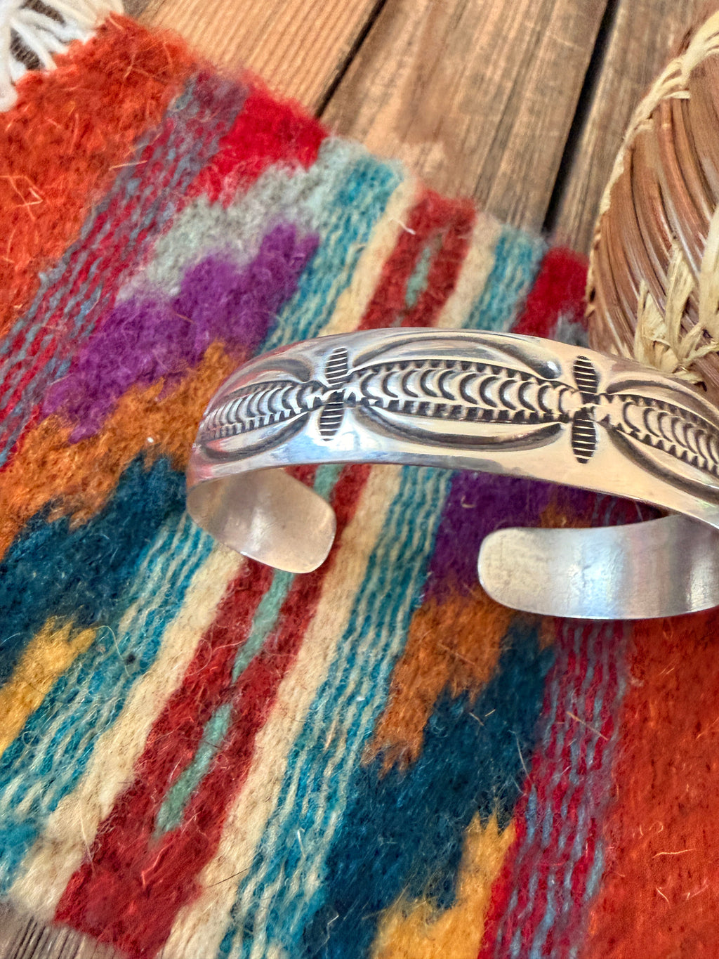 Hand Stamped Sterling Silver Cuff Bracelet