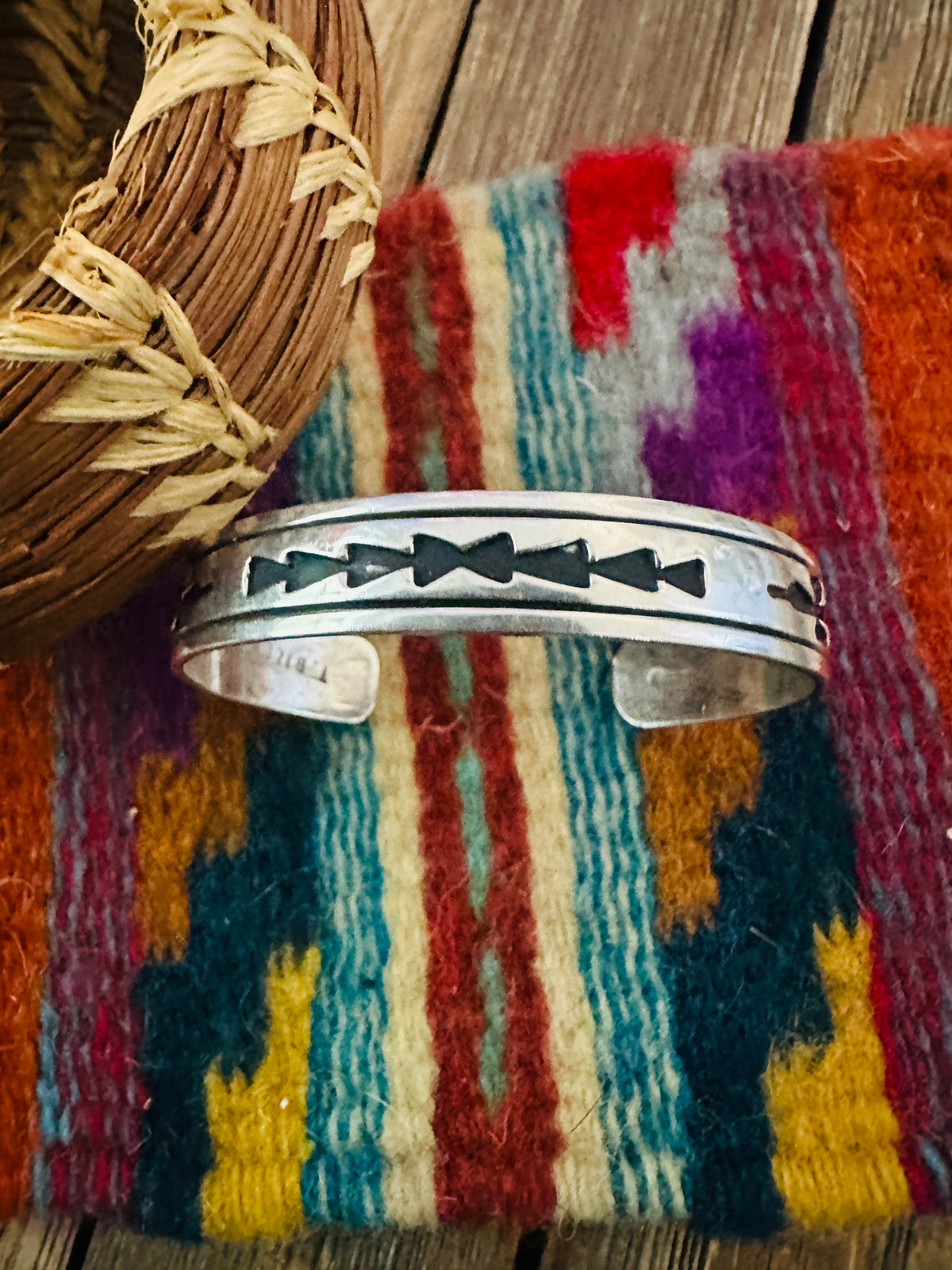 Handcrafted Old Pawn Sterling Silver Cuff Bracelet