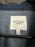 NWOT Hidden Jeans Women's Dark Blue Embellished Denim Jacket - Star & Cowgirl Patch