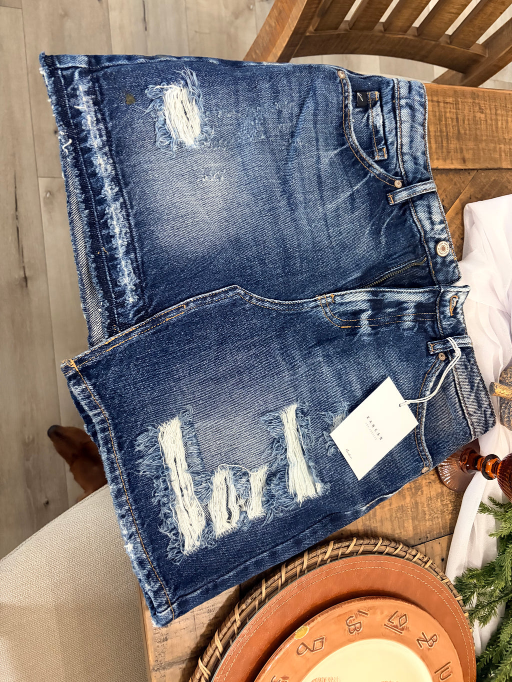 NWT KanCan Distressed Jean Skirt Size Medium