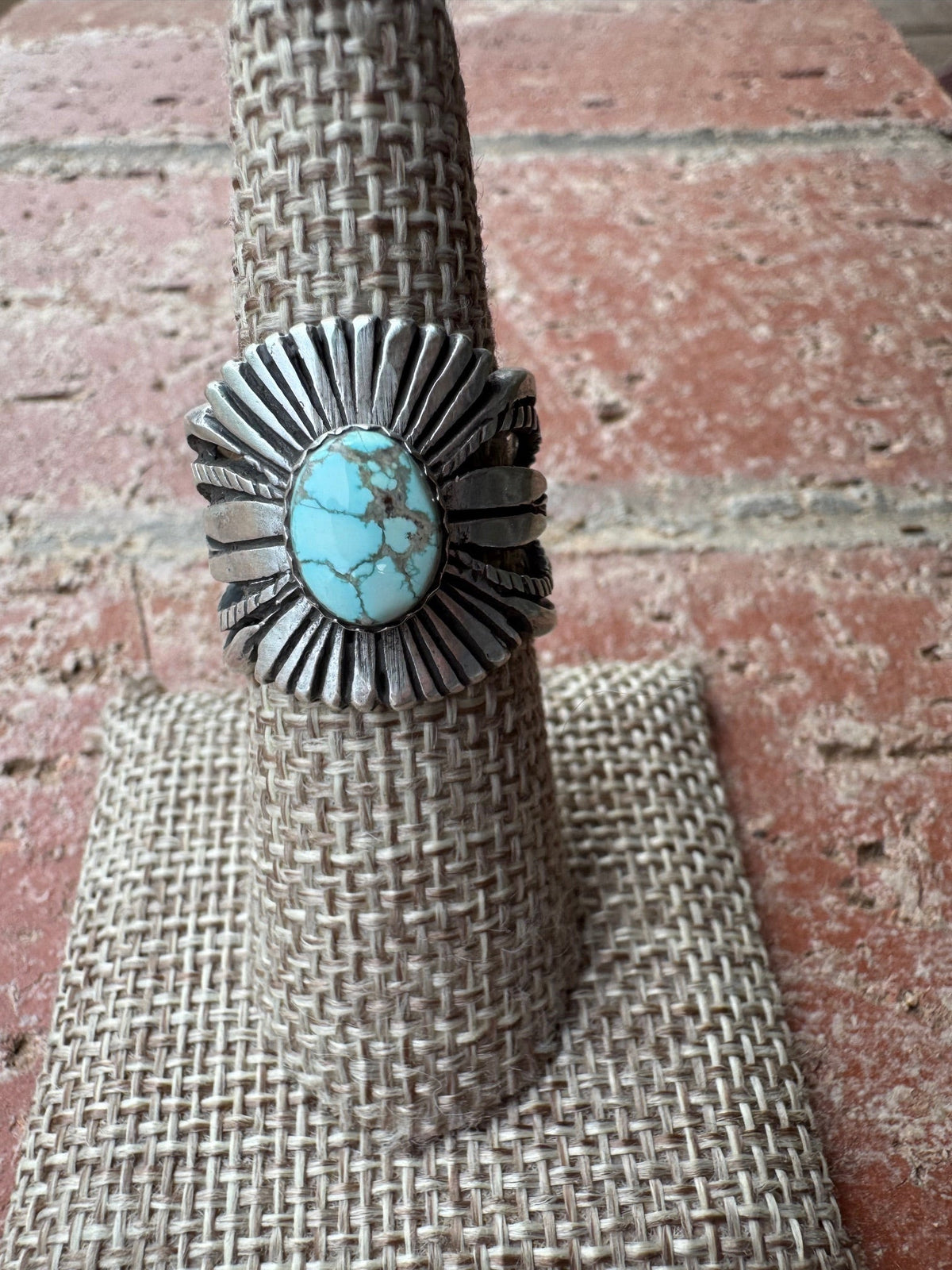 Handcrafted Dry Creek Turquoise & Sterling Silver Ring size 7.5