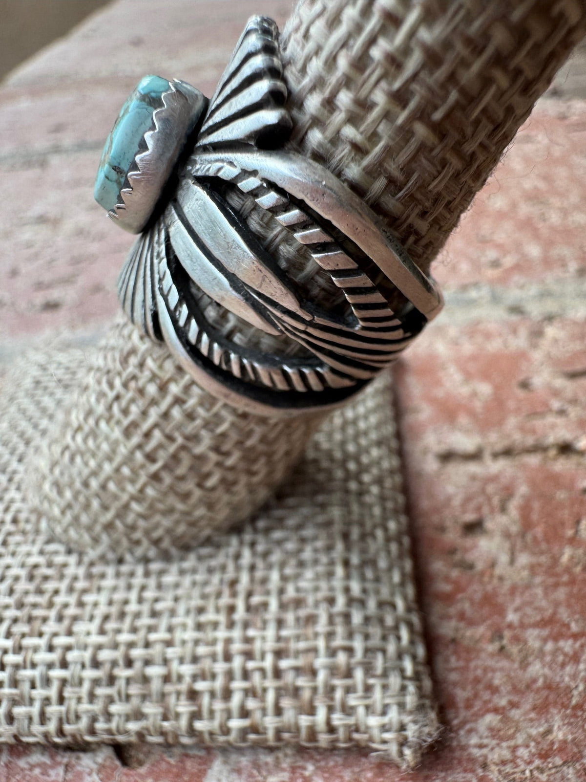 Handcrafted Dry Creek Turquoise & Sterling Silver Ring size 7.5