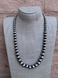 Handcrafted Graduated Sterling Silver Pearl 6-12mm Beaded Necklace