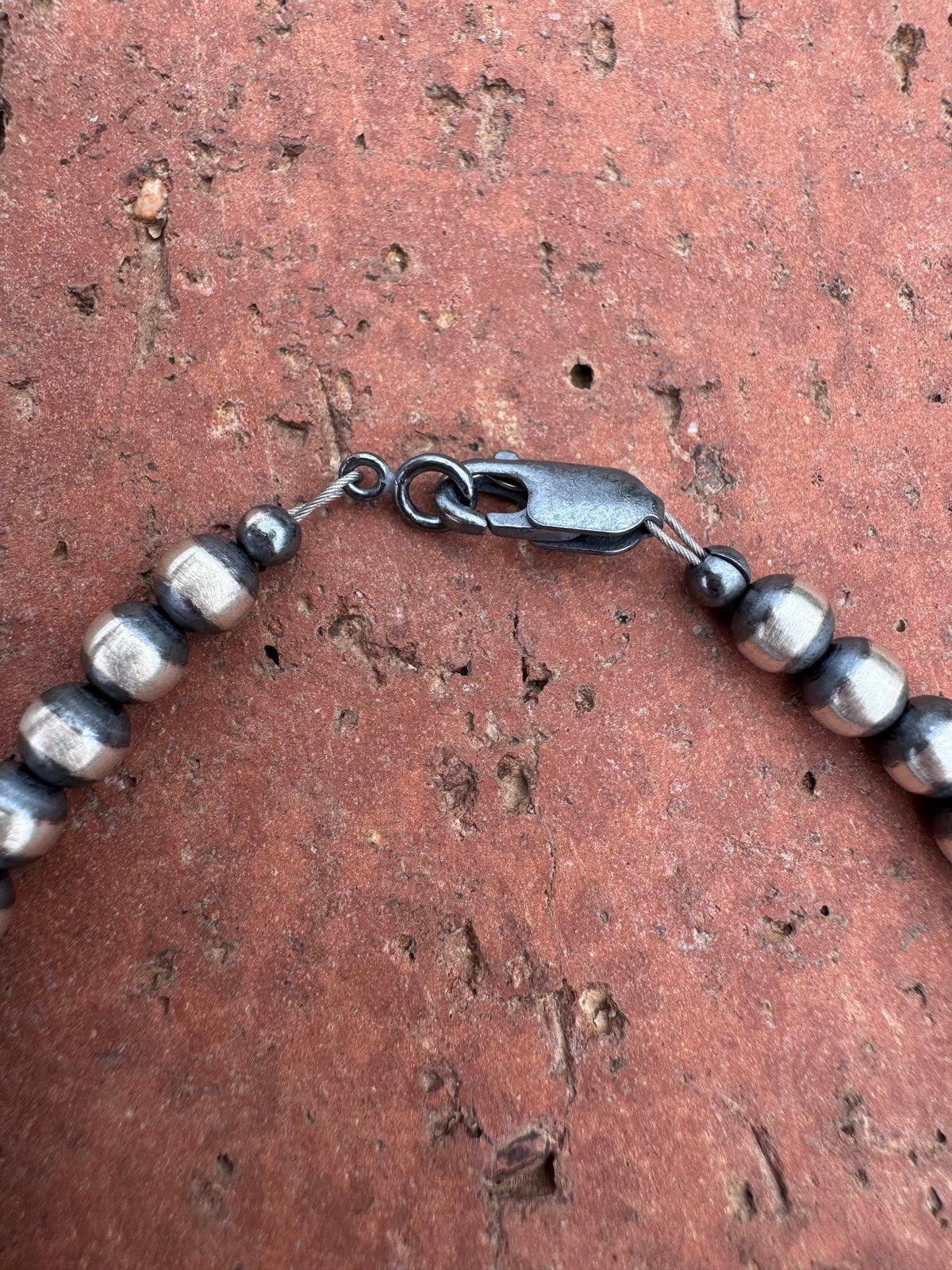 Handcrafted Sterling Silver Pearl 5mm Beaded Bracelet 7.5"
