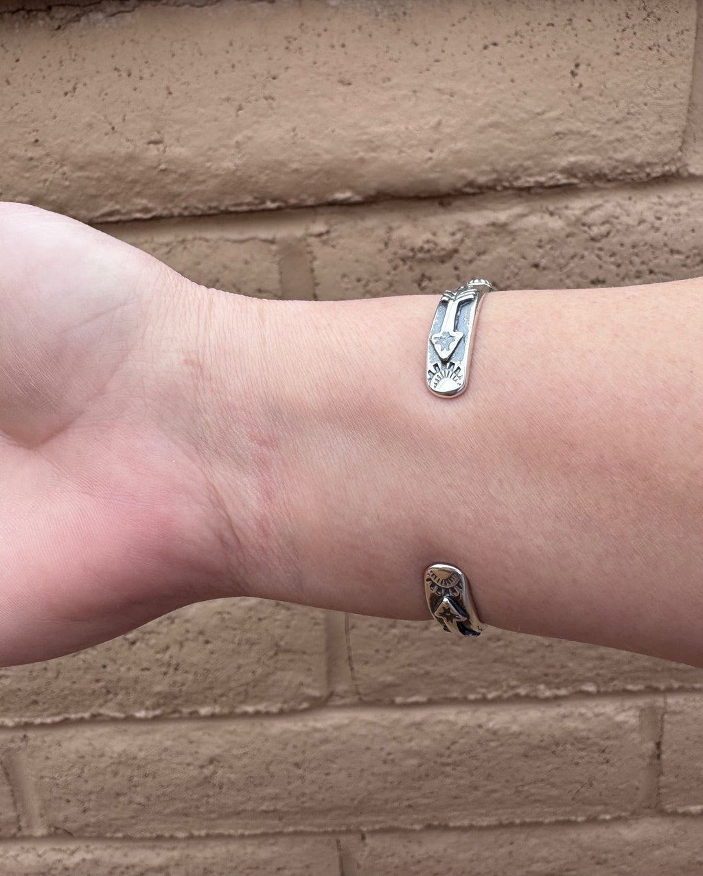 Handcrafted Sterling Silver Studded  Concho Cuff Bracelet