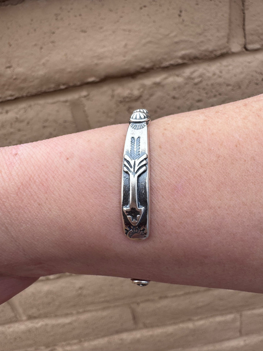 Handcrafted Sterling Silver Studded  Concho Cuff Bracelet