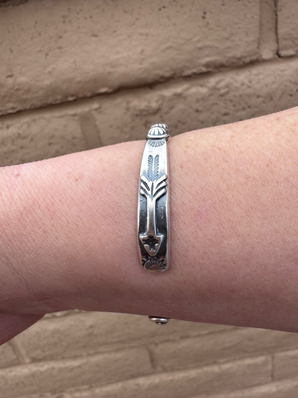 Handcrafted Sterling Silver Studded  Concho Cuff Bracelet