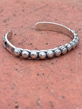 Handcrafted Sterling Silver Studded  Concho Cuff Bracelet