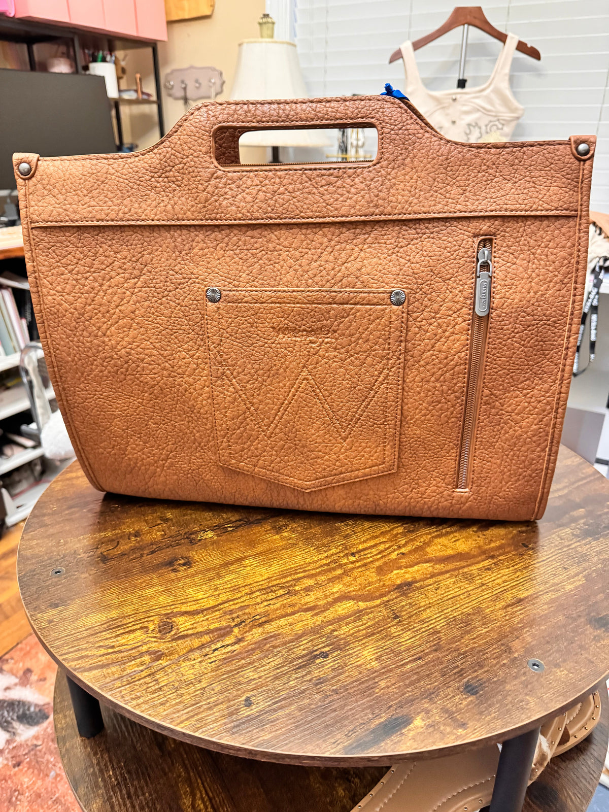 Wrangler Genuine Cowhide Carry-All Cowhide Large Tote/Crossbody
