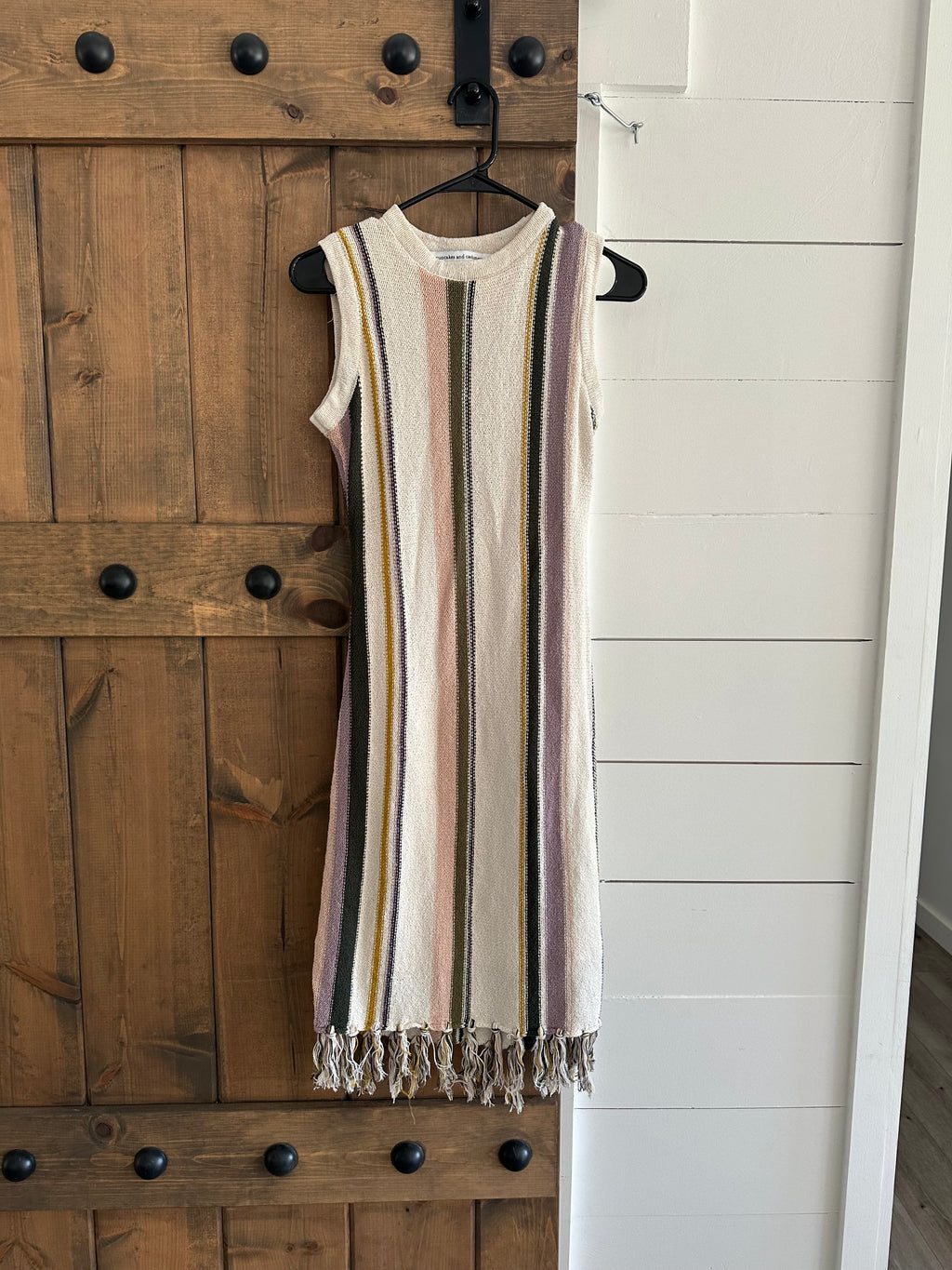 Gently Used Dress with Fringe Detail, Size Small