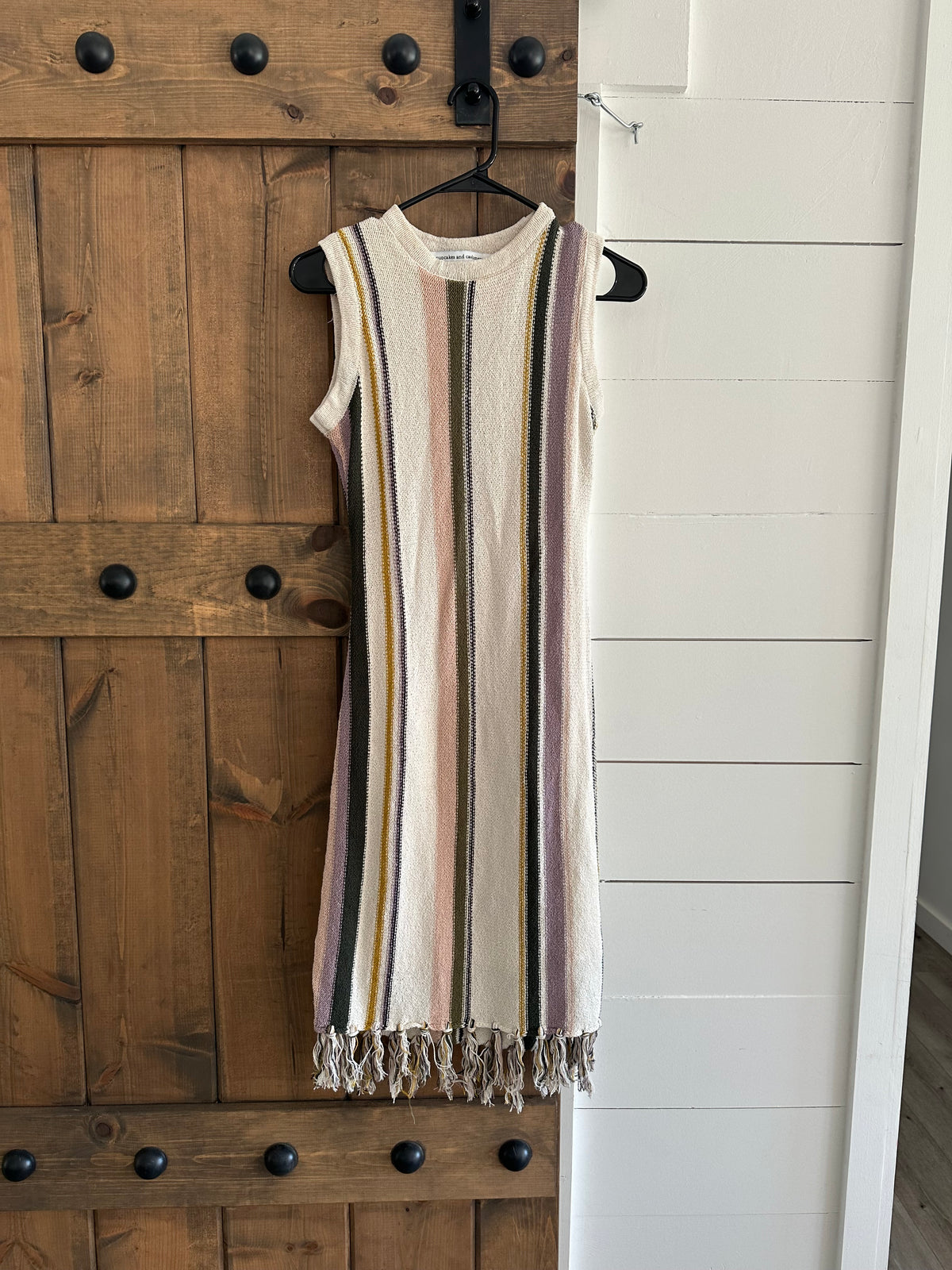 Gently Used Dress with Fringe Detail, Size Small