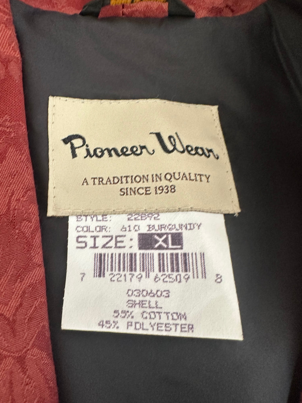 Vintage Pioneer Wear Jacquard Red Blazer with Black Detail