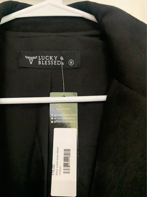 NWT Lucky & Blessed Black Jacket with Colorful Embroidery
