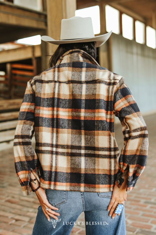 Brown Flannel Western Yoke Jacket