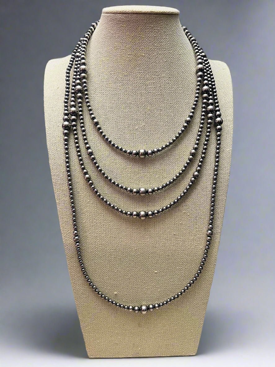 Graduated Sterling Pearl Necklace — 18 inch (4-5-6-8mm)