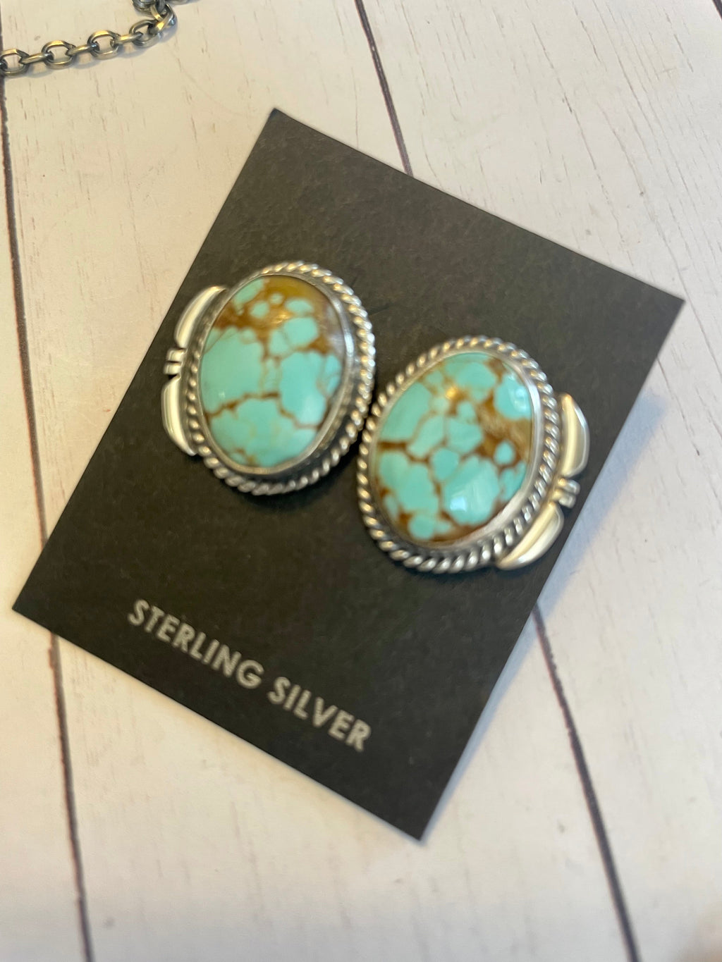 Handcrafted Sterling Silver & Royston Turquoise Lariat Necklace Set