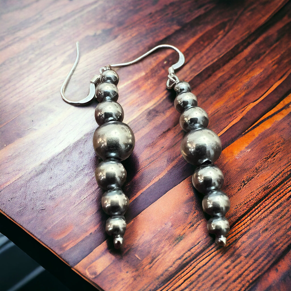 Sterling Pearl Drop Earrings — 1.5 inch drop (Made in USA, 4-5-6-8mm)